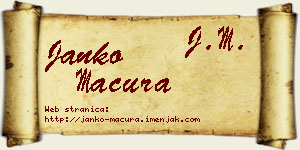 Janko Macura vizit kartica
